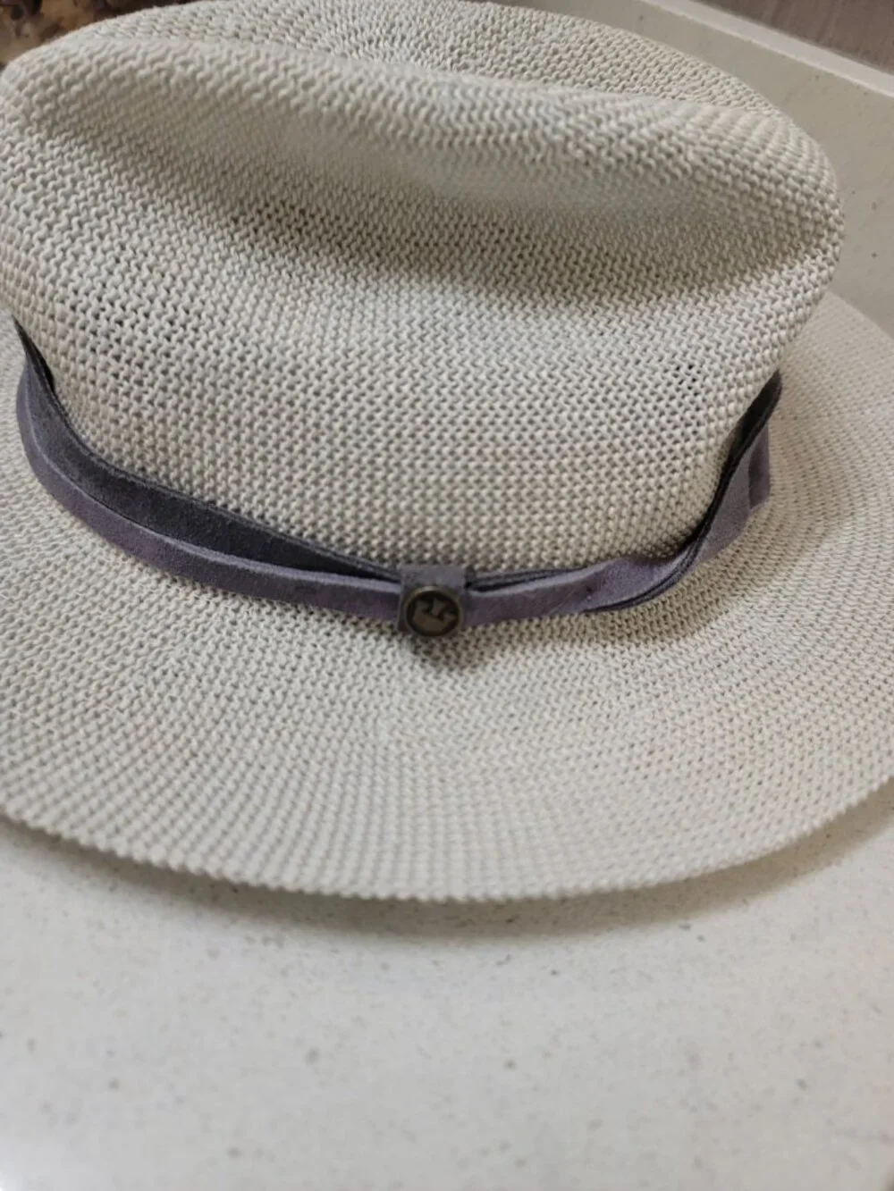 Goorin Bros Woven Straw Hat Wide Brim Boho Summer Festival Small Beige